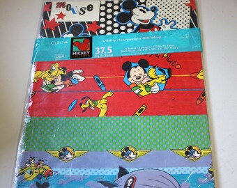 Late 60's Mickey Unlimited Cleo Inc. Heavyweight Gift Wrap 6 sheets 6 Designs 37.5 Sq. Ft. NOS