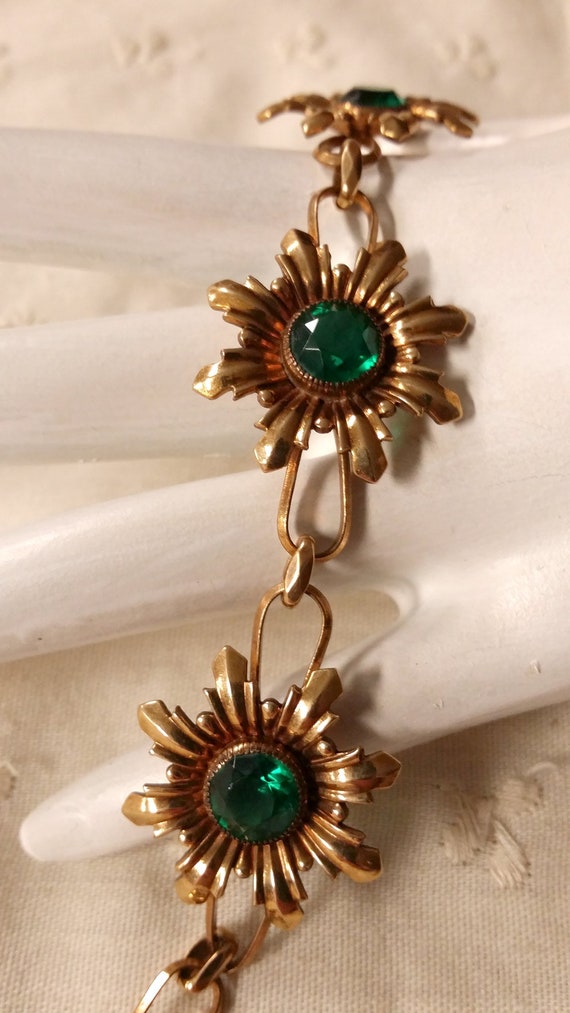 RARE Simmons 1940's RETRO Goldfilled Floral Link … - image 2