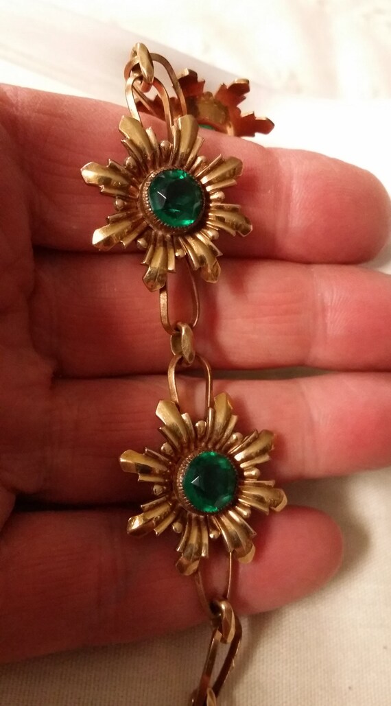 RARE Simmons 1940's RETRO Goldfilled Floral Link … - image 6