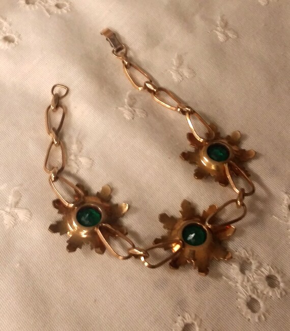 RARE Simmons 1940's RETRO Goldfilled Floral Link … - image 8