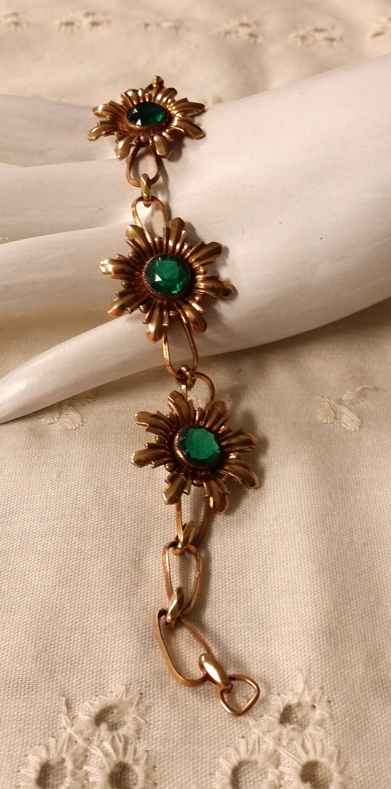 RARE Simmons 1940's RETRO Goldfilled Floral Link … - image 3