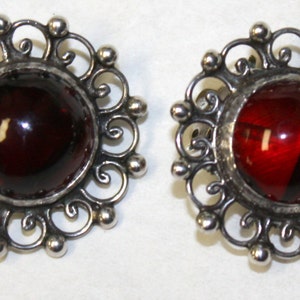 1930&#39;s Sterling Silver Bakelite Clip On Earrings