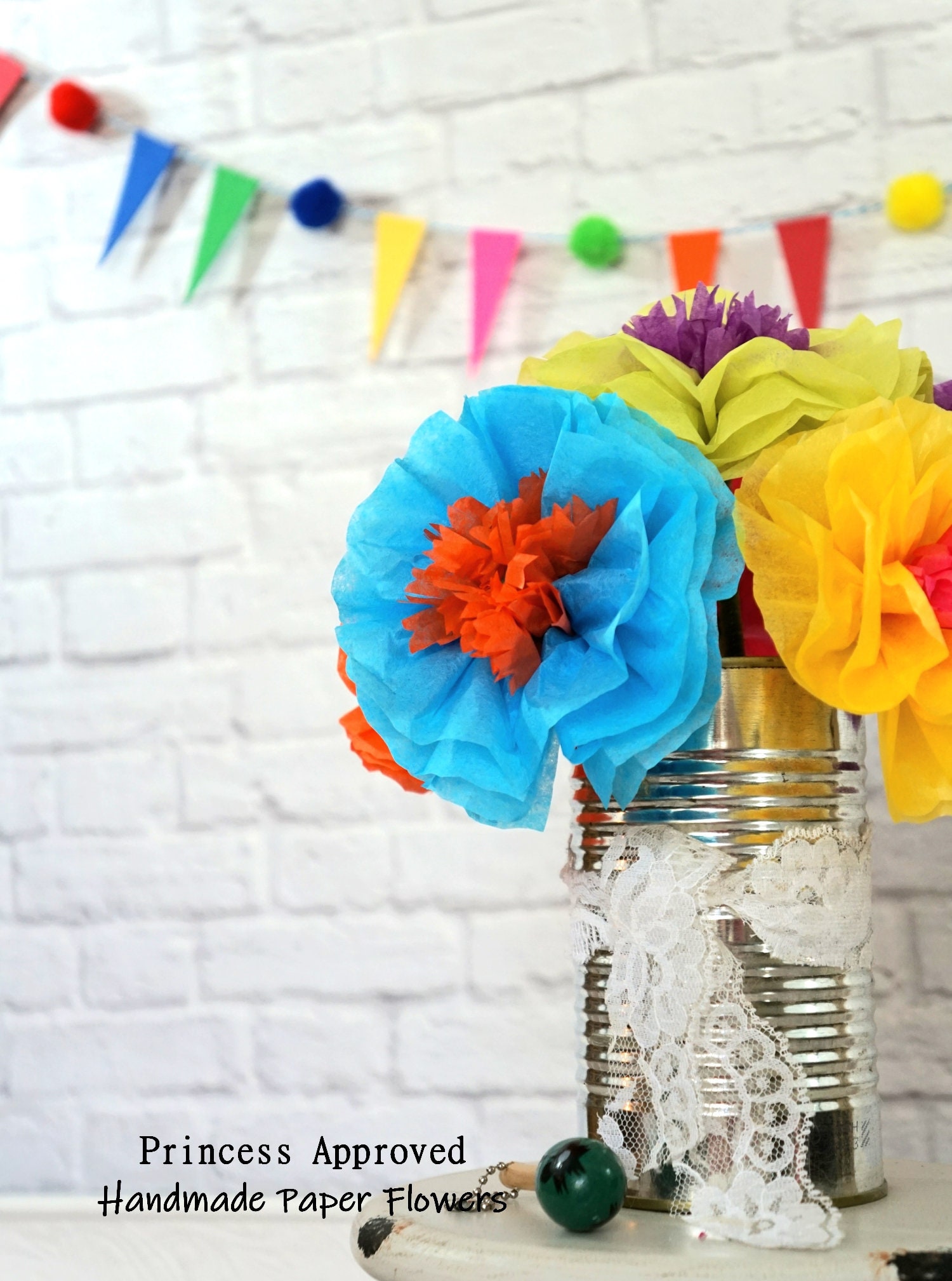 Turquoise Carnations - Mexican Paper Flowers - Mexican Fiesta Party Decorations and Supplies