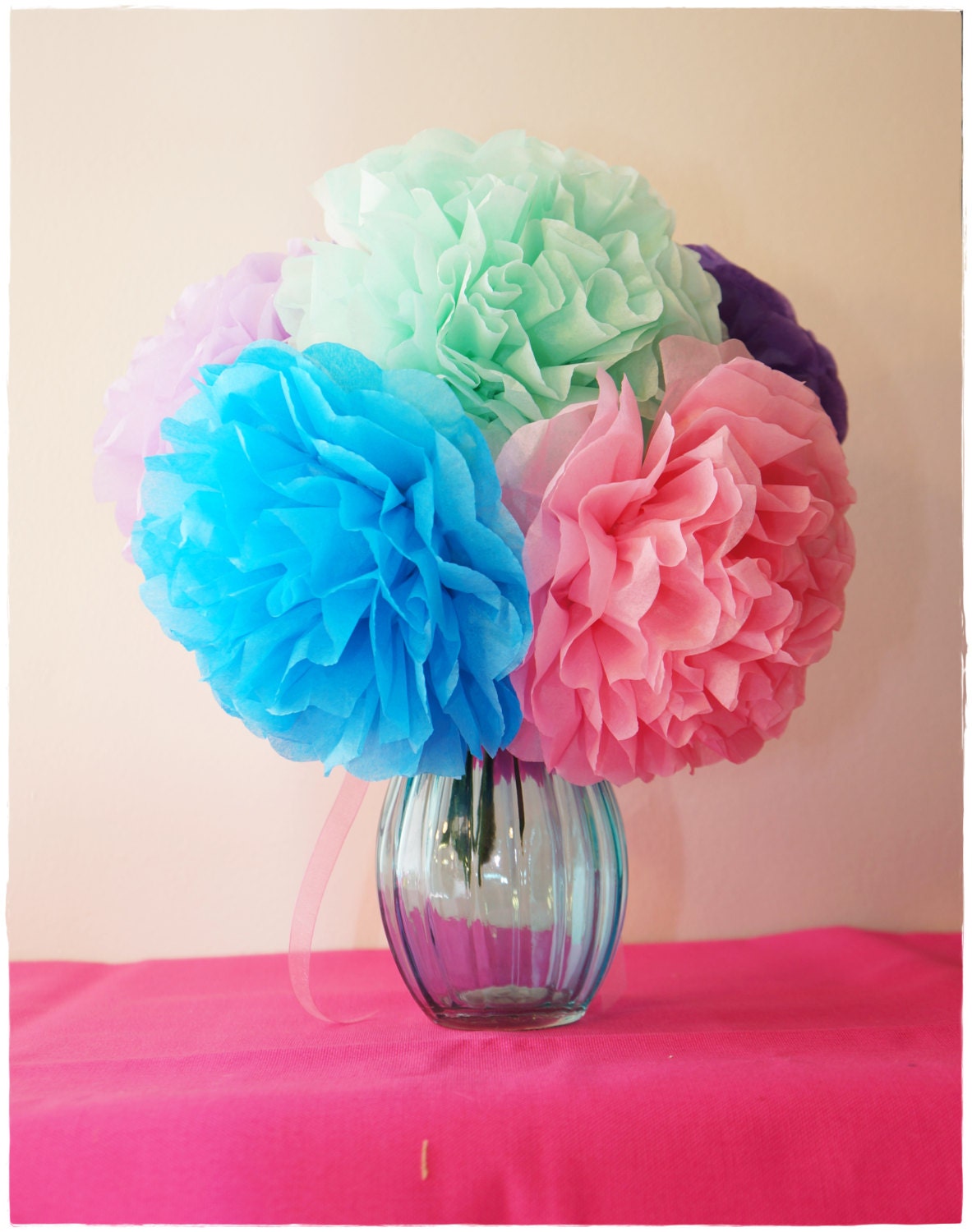 Large Tissue Paper Flowers Seven Inch 6 Count Etsy