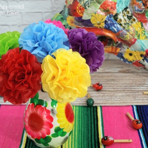 Fiesta Cinco De Mayo Bouquet Handmade Tissue Paper Flowers Etsy