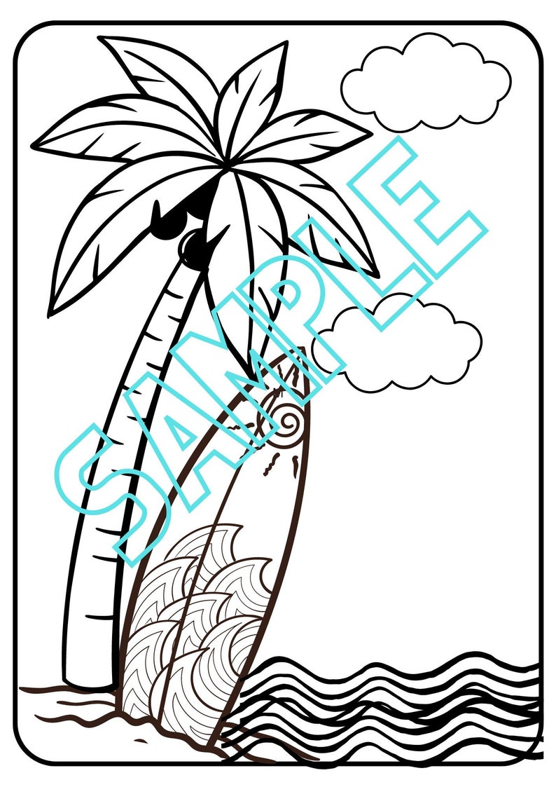 Tropical Coloring Pages - Etsy