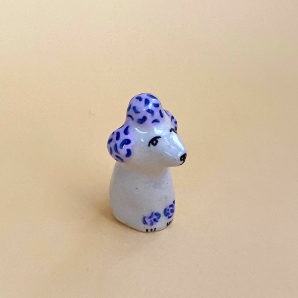 Ceramic Poodle Figurine / Ceramic Poodle  Dog Totem