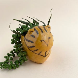 Ceramic Lion Planter / Ceramic Animal Planter