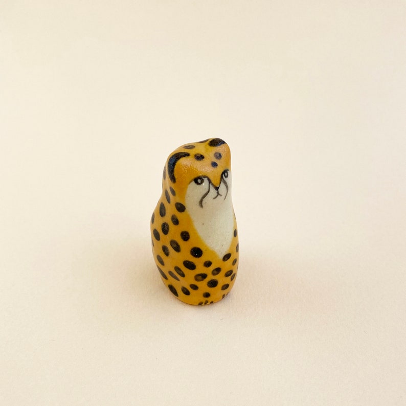 Ceramic Cheetah Figurine / Ceramic Animal Figurine / Cheetah Etsy