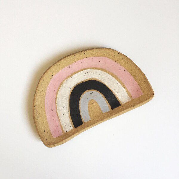 Ceramic Rainbow Jewelry Dish / Rainbow Ceramic Ring Dish for Wedding or Engagement