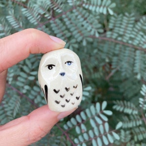 Ceramic Owl Figurine / Owl Statue / Ceramic Animal Figurine