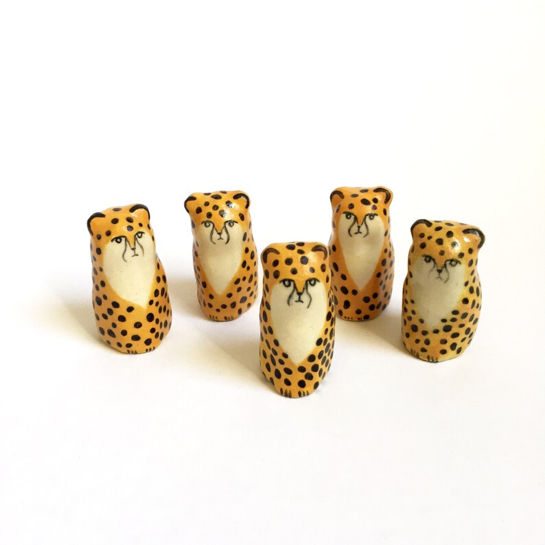 Ceramic Cheetah Figurine / Ceramic Animal Figurine / Cheetah Etsy