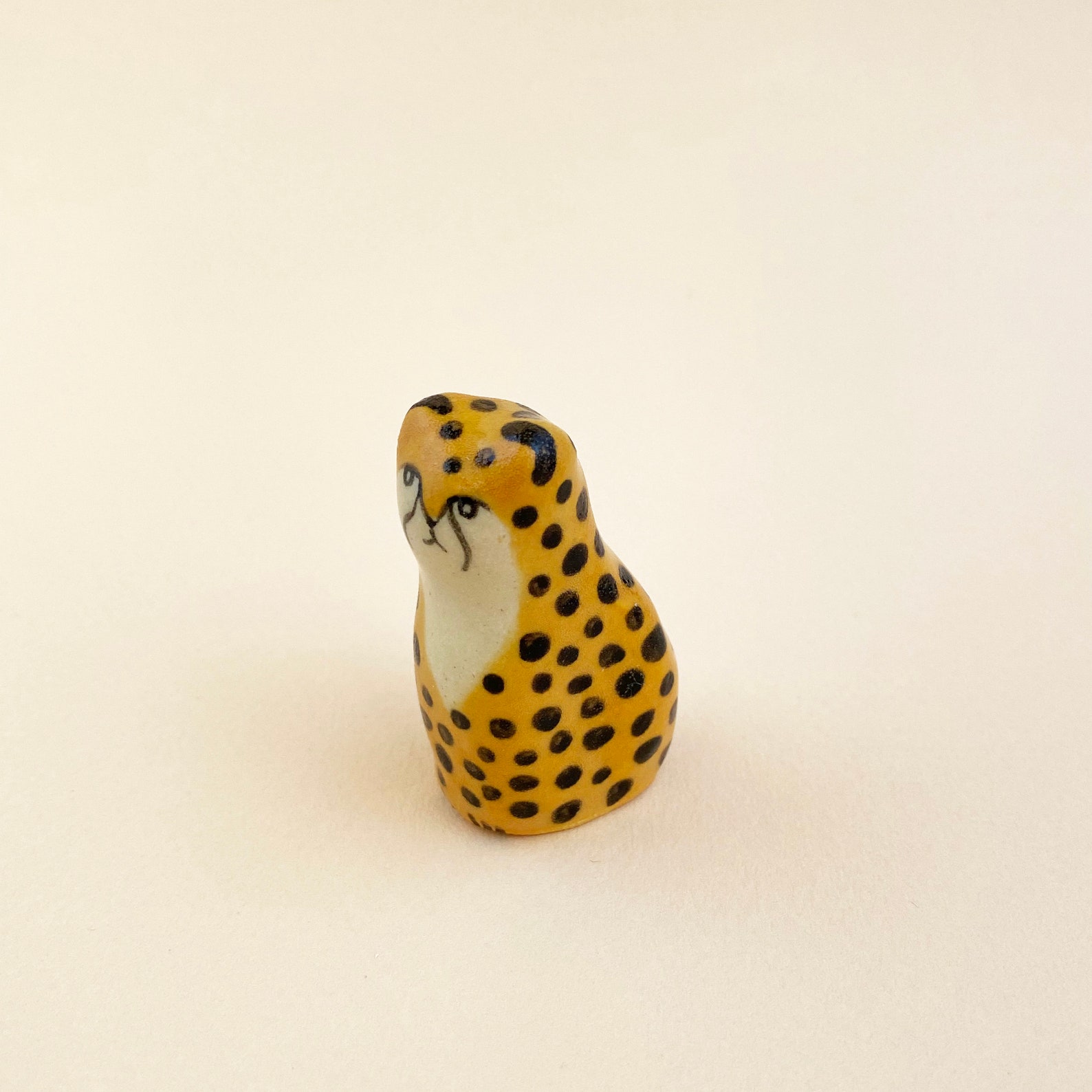 Ceramic Cheetah Figurine / Ceramic Animal Figurine / Cheetah Etsy
