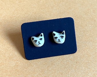 Cat Earrings / Cat Stud Earrings