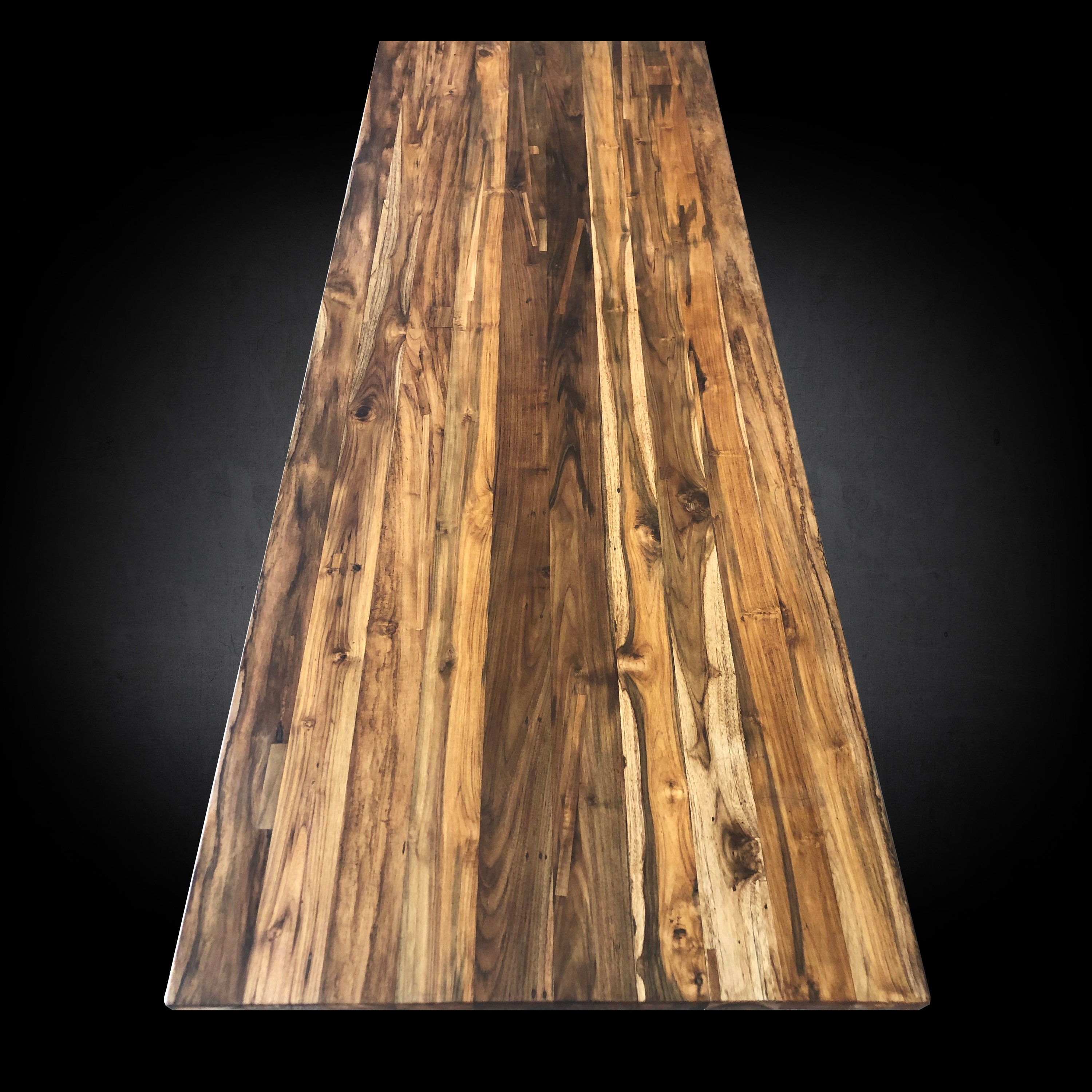 Teak Bi-Level Wood Bar Top