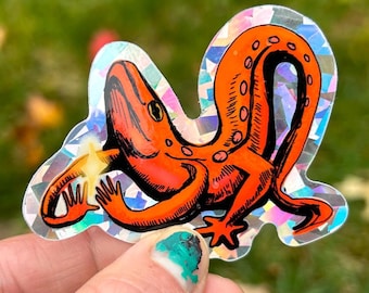 Sparkle Newt glitter sticker