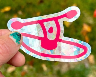 Kayaker glitter sticker