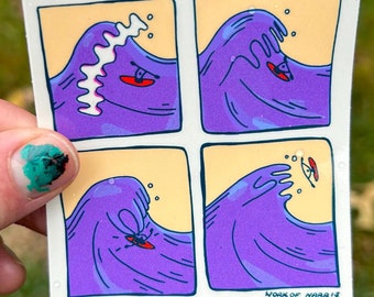 YOINK! Kayaker comic strip sticker