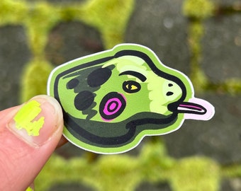 Frog friend mini sticker - helmet sized!