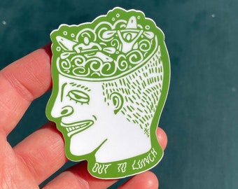 Out To Lunch--helmet sized sticker