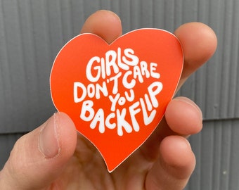 Girls DON'T CARE you Backflip mini sticker