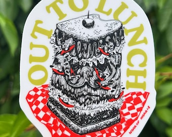 Out to Lunch Kayak Sando Sticker