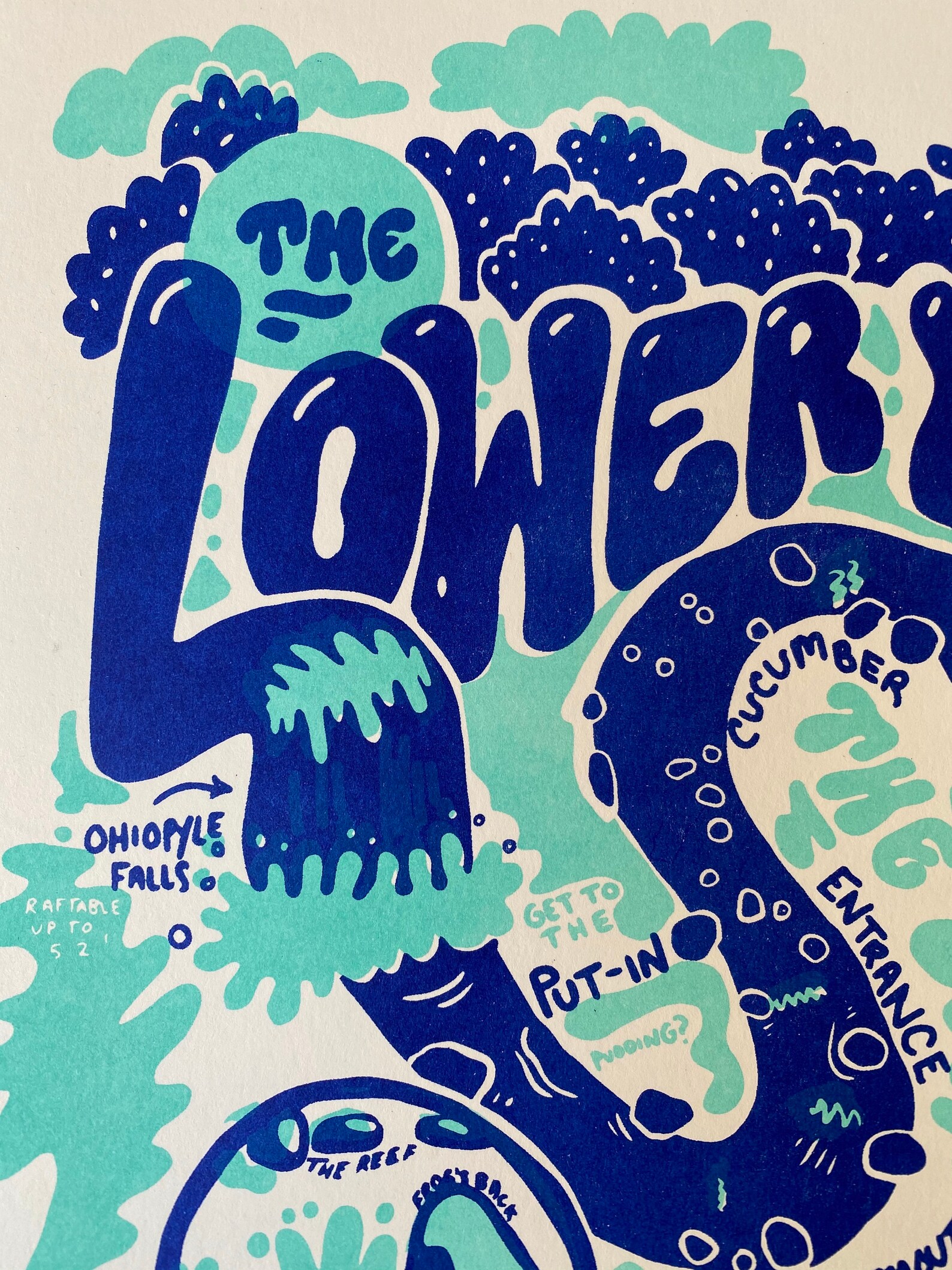 Lower Yough River Map Riso Print | Etsy