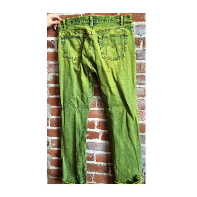 green levi jeans