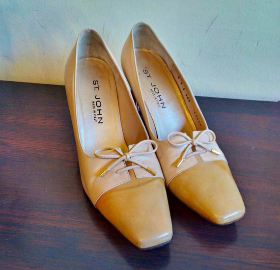 tan patent leather heels