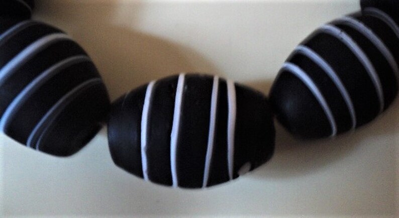 Gypsy Vintage Beads Matt Finish BEADS White Circular Accents Boho Red Clay Beads Black Glaze Made in India ETHNIC BEADS