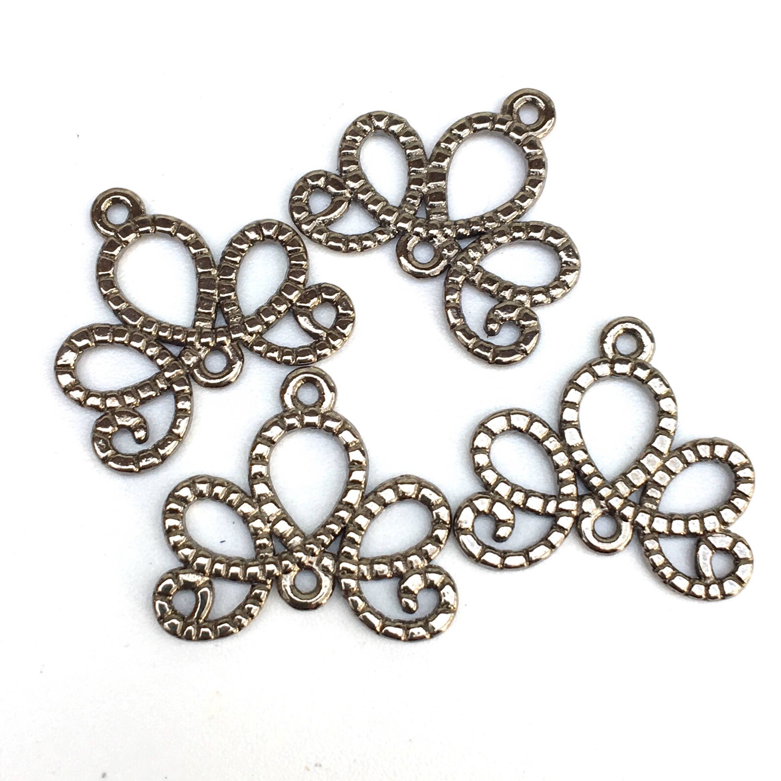 6 Black Jewelry Connectors Gunmetal Chandelier Connectors Etsy