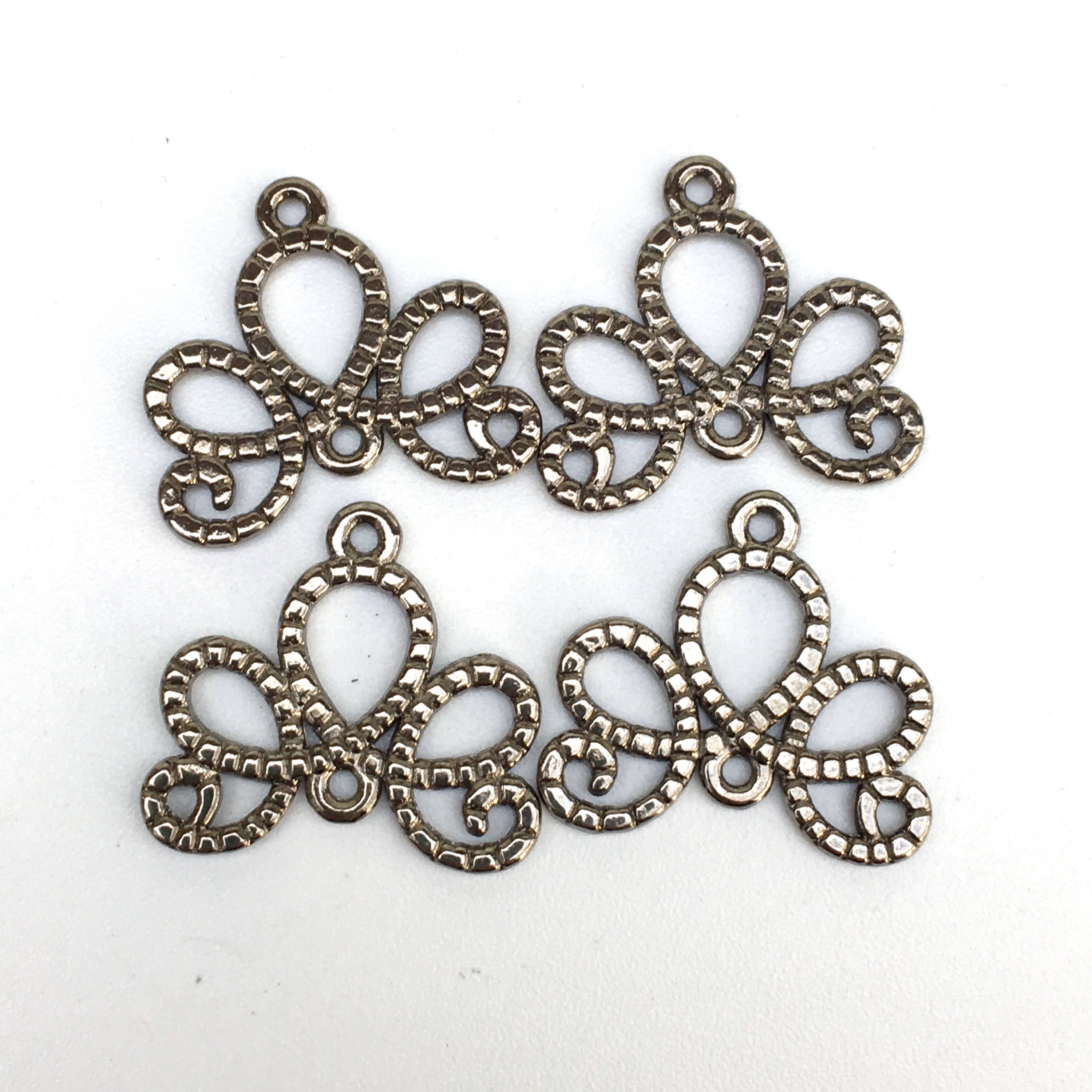 6 Black Jewelry Connectors Gunmetal Chandelier Connectors Etsy