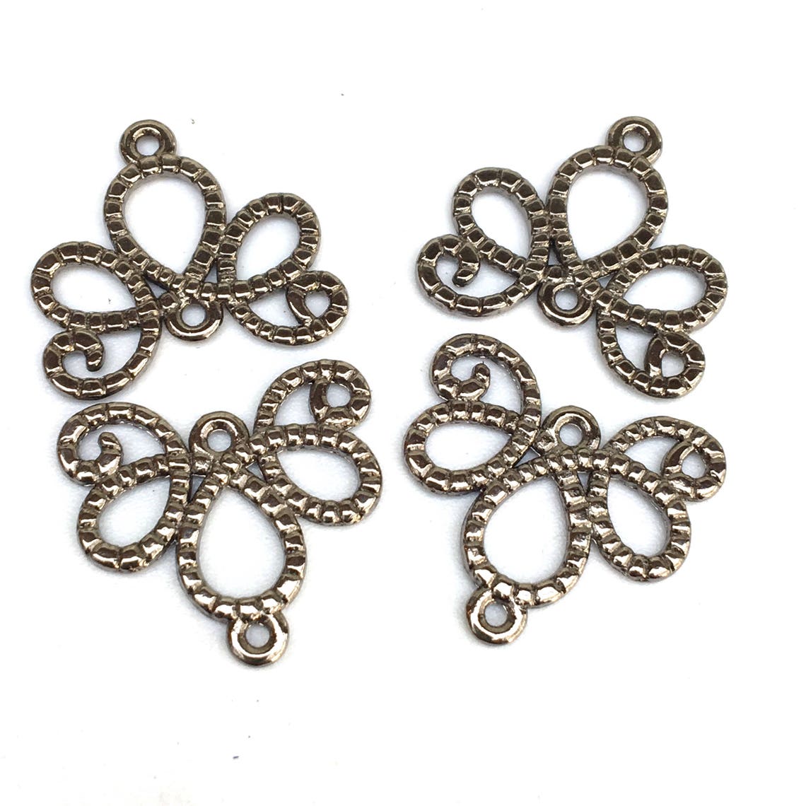 6 Black Jewelry Connectors Gunmetal Chandelier Connectors Etsy