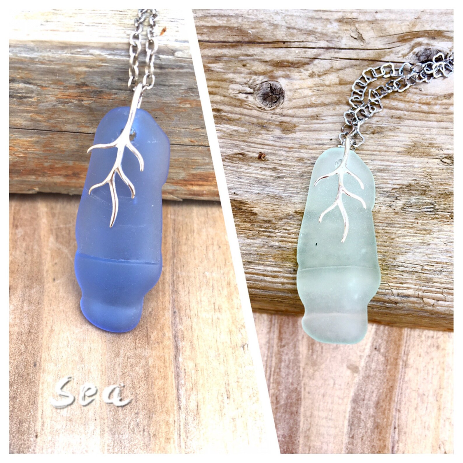 Freeform Sea Glass Pendant Light Sapphire Cultured Sea Glass Etsy Canada