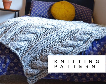 chunky knit cable blanket PATTERN || the MURRAY || ready to download PDF file
