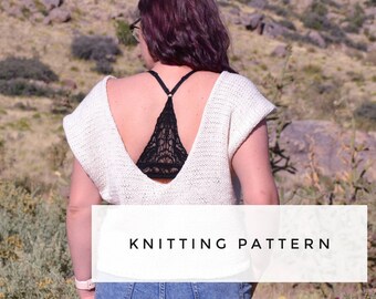 The Sandia Crop knitting pattern//DIY knitting tshirt // NOT a finished product, pattern only