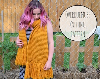 KNITTING PATTERN // the Big Happy "everything's gonna be okay" scarf // PDF instant download knitting tutorial for beginners