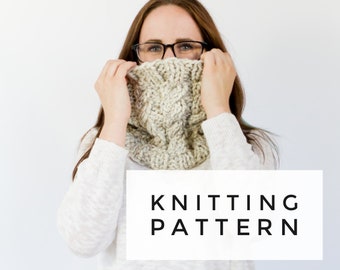 Alfalfa cable-knit cowl pattern for begginer+ knitting