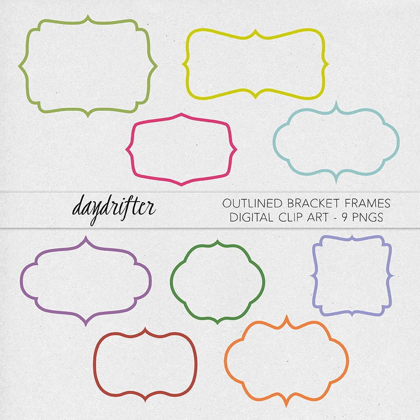 Instant Download Outlined Bracket Frames Photo Overlays | Etsy