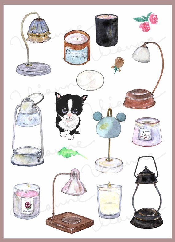 Wax scent warmer, candle warmer clipart, aromatherapy
