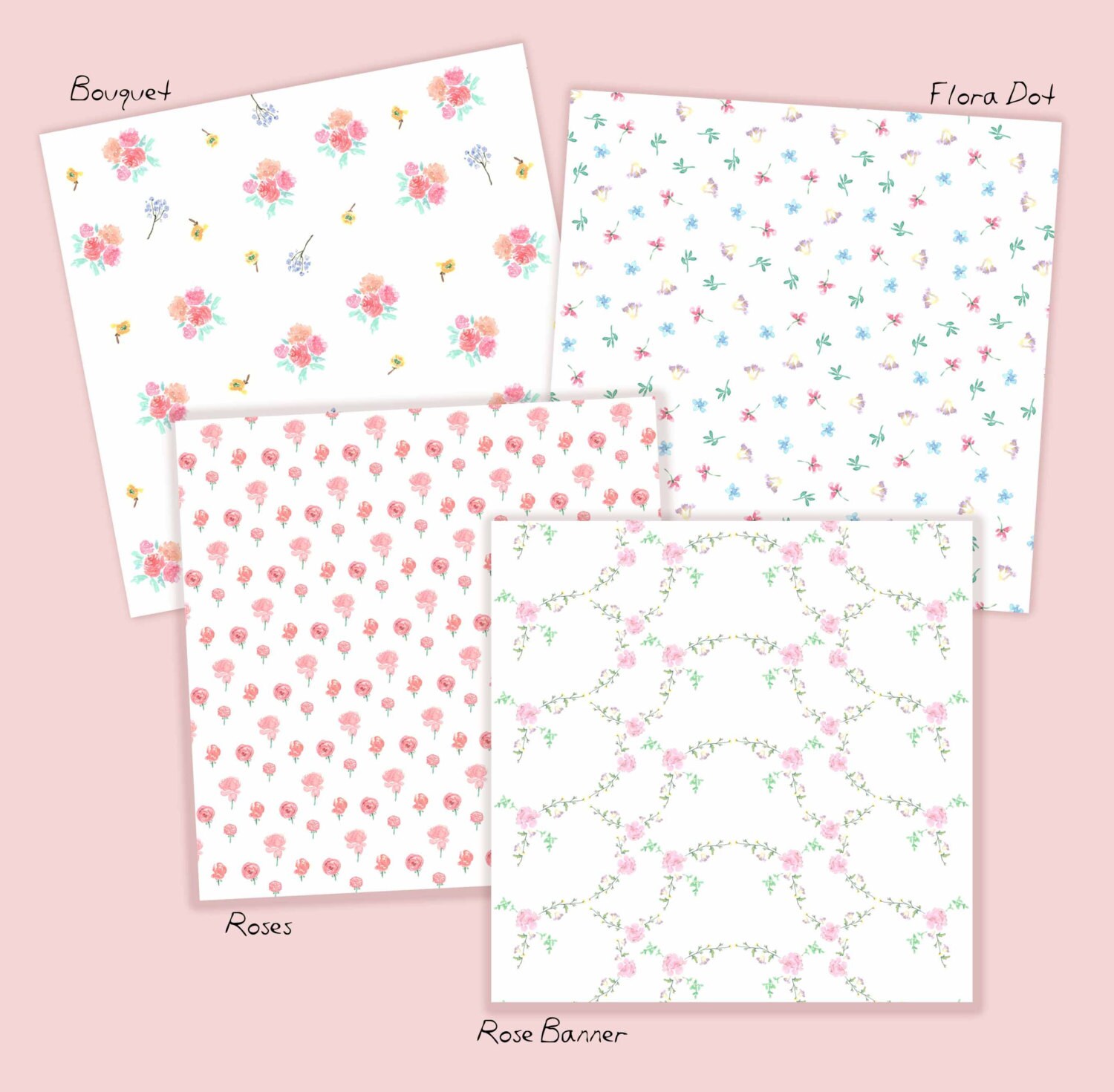 Watercolor Floral Digital Paper Pack, Scrapbook (digital Download) - Etsy