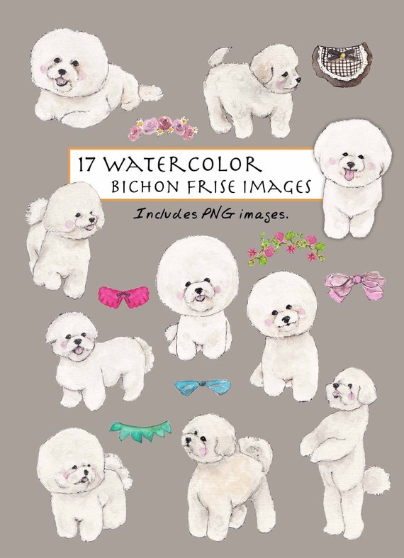 2 Piece Bichon Puppy PJ Set - Watercolor 2 Piece Bichon Puppy PJ Set - Watercolor