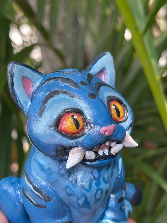 Hand Sculpted Polymer Clay Derpy Tiger Desk Pet Kpop Demon Hunter