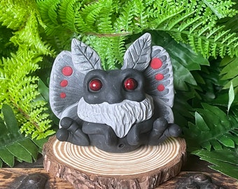 Hand Sculpted Black Moth Man Minion Polymer Clay Totem Desk Pet *Ready to Ship*
