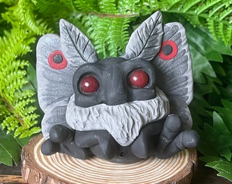 Hand Sculpted Black Moth Man Minion Polymer Clay Totem Desk Pet *Ready to Ship*