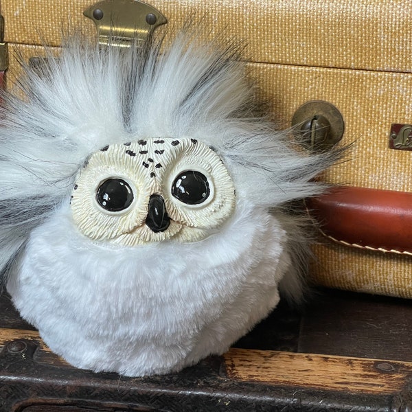 White Snowy Owl Pygmy Owl Puff Hedwig Art Doll