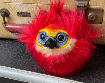 Phoenix Puff Red Handmade Fantasy Art doll