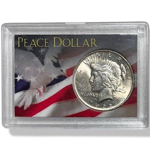Authentic-1922-P Peace Dollar Superb Silver Coin , High grade (AU/BU) W/H.E. Harris Case holder
