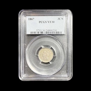 1867 3CN 3-Cent Nickel PCGS VF 30- Rare