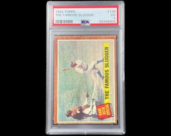 Original  1962 Topps Babe Ruth The Famous Slugger #138 Yankees PSA 3 VG